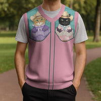 Western Yoke Christmas Knitted V-Neck Vest Meowdy Christmas And A Meow Year - Wonder Print Shop