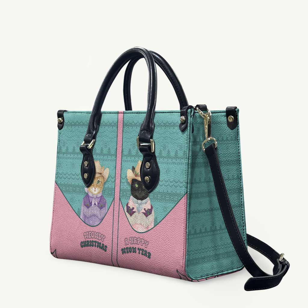 Western Yoke Leather Bag Meowdy Christmas And A Meow Year - Wonder Print Shop