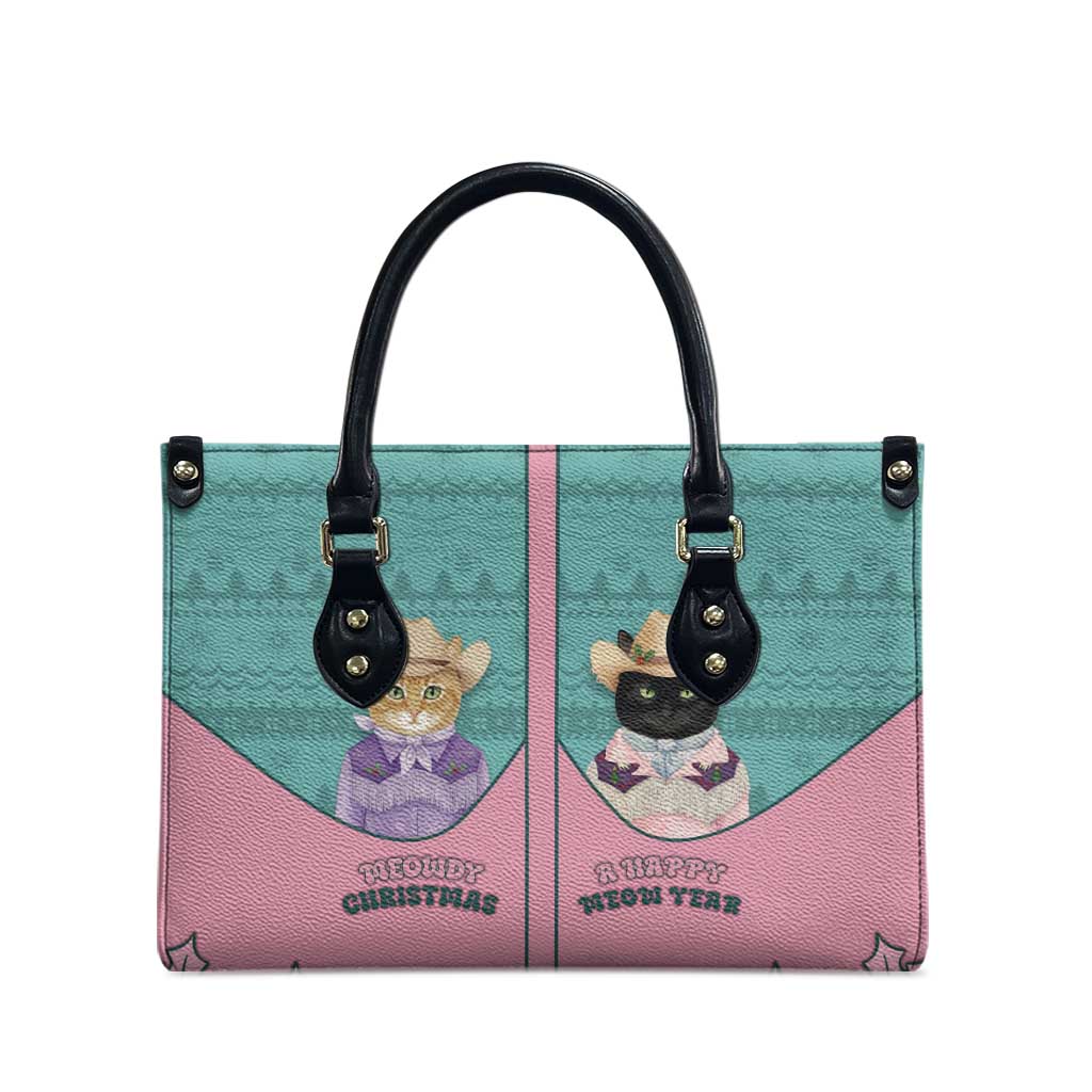 Western Yoke Leather Bag Meowdy Christmas And A Meow Year - Wonder Print Shop