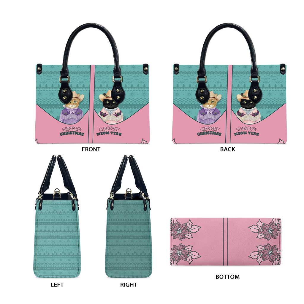 Western Yoke Leather Bag Meowdy Christmas And A Meow Year - Wonder Print Shop