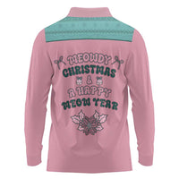 Western Yoke Long Sleeve Polo Shirt Meowdy Christmas And A Meow Year - Wonder Print Shop