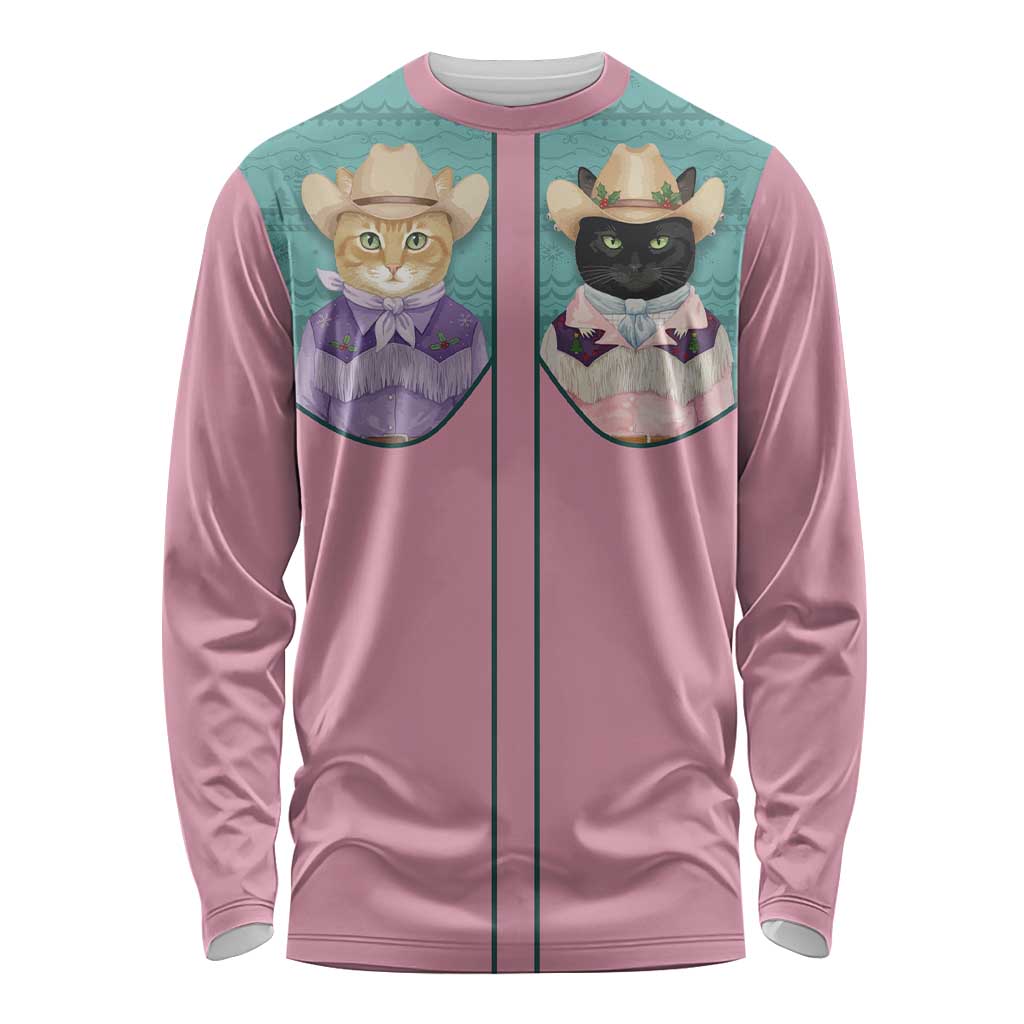 Western Yoke Long Sleeve Shirt Meowdy Christmas And A Meow Year - Wonder Print Shop