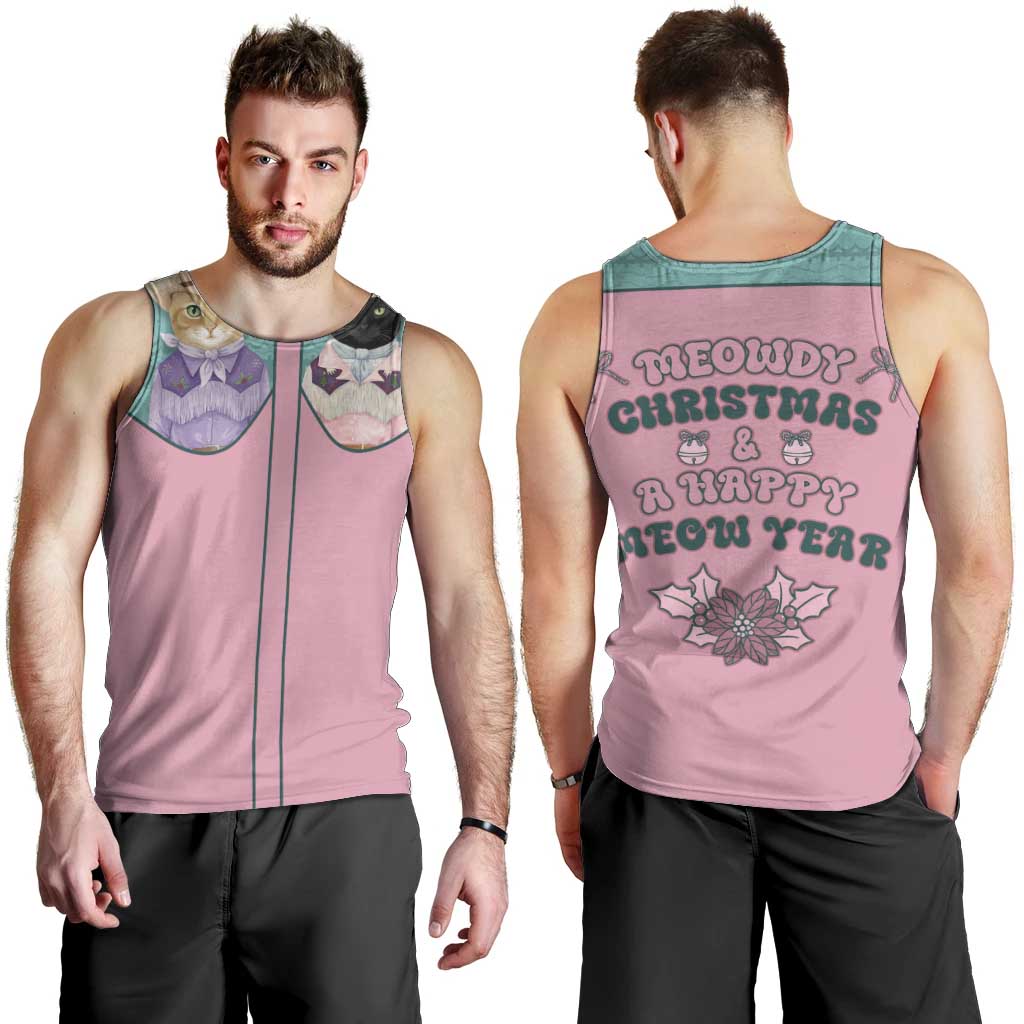 Western Yoke Men Tank Top Meowdy Christmas And A Meow Year - Wonder Print Shop