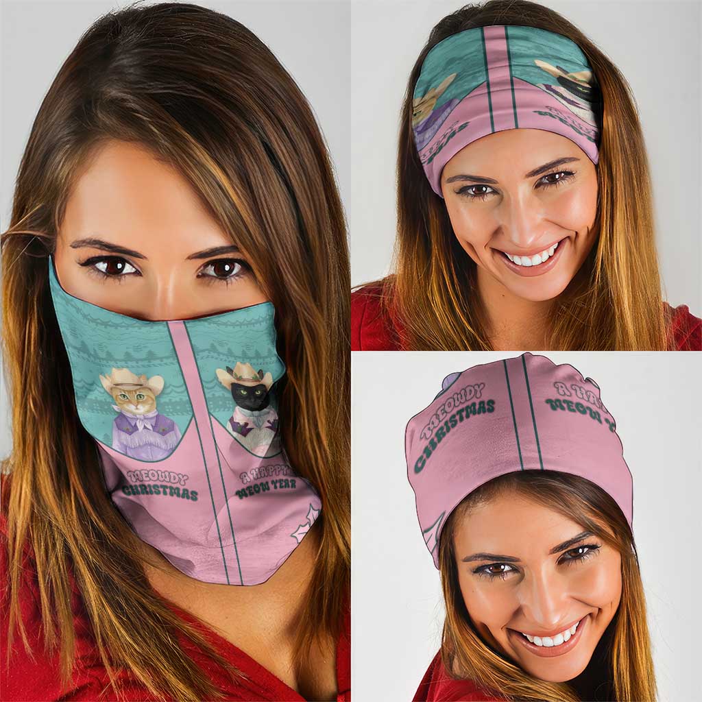 Western Yoke Neck Gaiter Meowdy Christmas And A Meow Year - Wonder Print Shop
