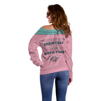 Western Yoke Off Shoulder Sweater Meowdy Christmas And A Meow Year - Wonder Print Shop