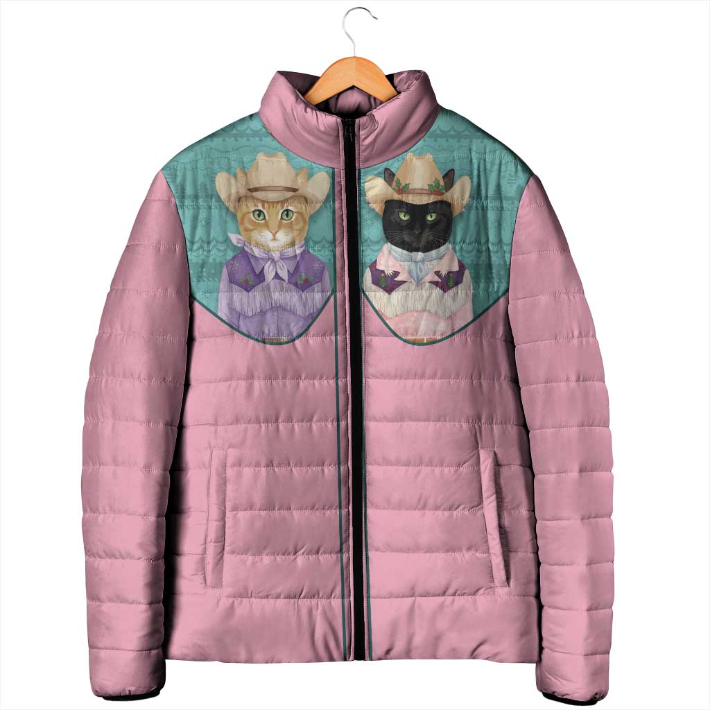 Western Yoke Padded Jacket Meowdy Christmas And A Meow Year - Wonder Print Shop