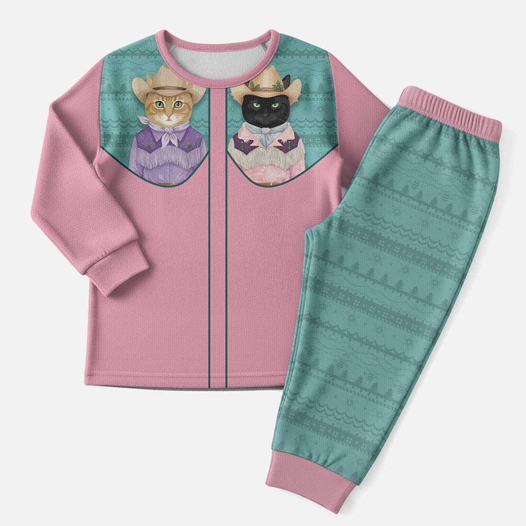 Western Yoke Christmas Pajama Set Meowdy Christmas And A Meow Year - Wonder Print Shop