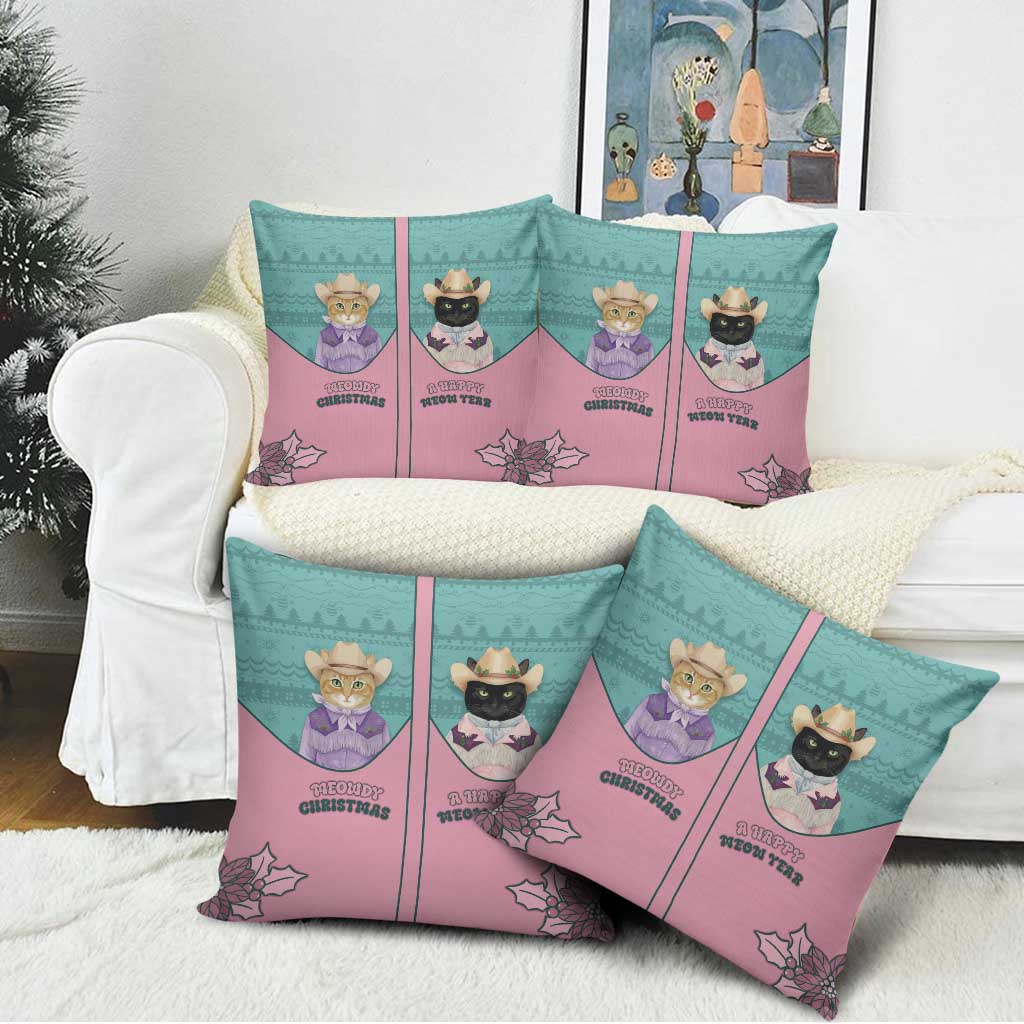 Western Yoke Pillow Cover Meowdy Christmas And A Meow Year - Wonder Print Shop