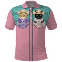 Western Yoke Polo Shirt Meowdy Christmas And A Meow Year - Wonder Print Shop
