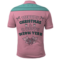Western Yoke Polo Shirt Meowdy Christmas And A Meow Year - Wonder Print Shop