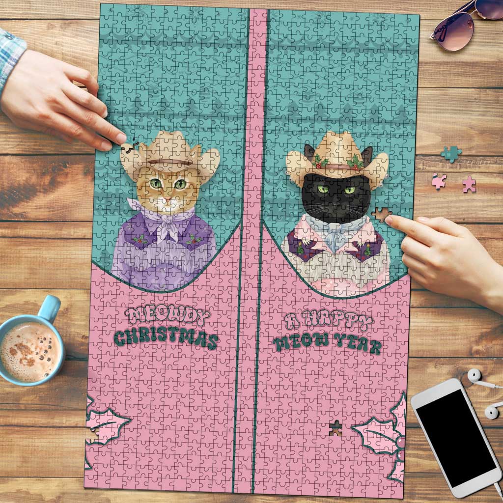 Western Yoke Puzzle Meowdy Christmas And A Meow Year - Wonder Print Shop