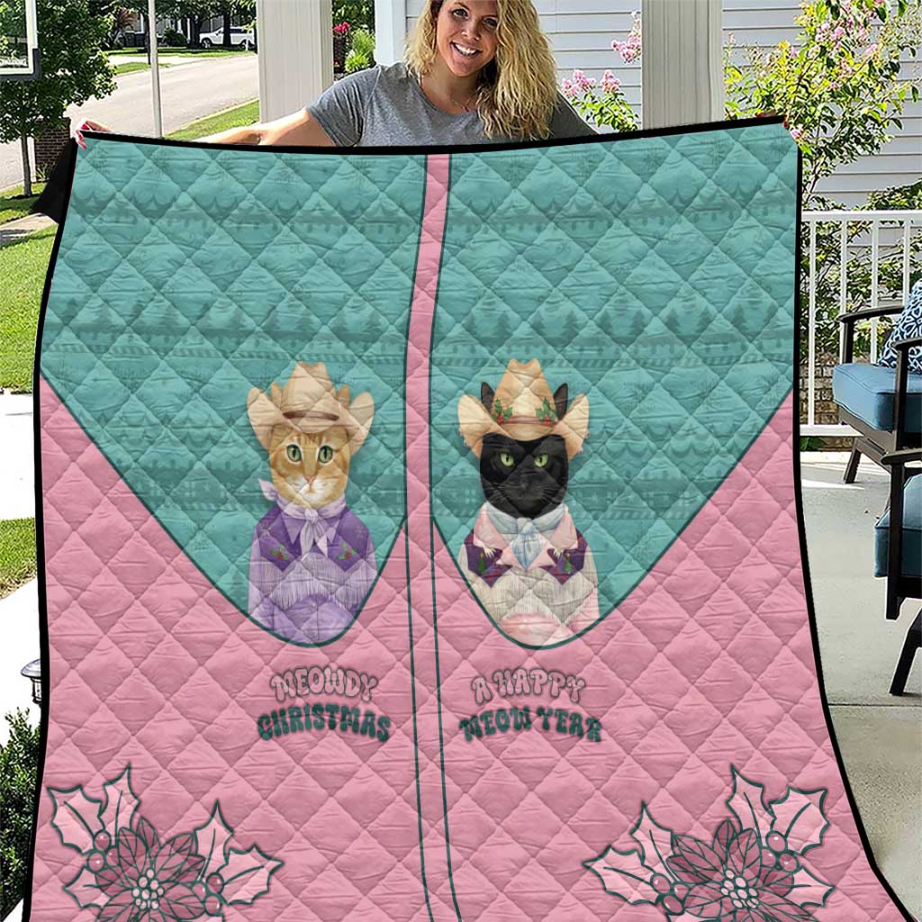 Western Yoke Quilt Meowdy Christmas And A Meow Year - Wonder Print Shop