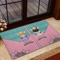Western Yoke Rubber Doormat Meowdy Christmas And A Meow Year - Wonder Print Shop