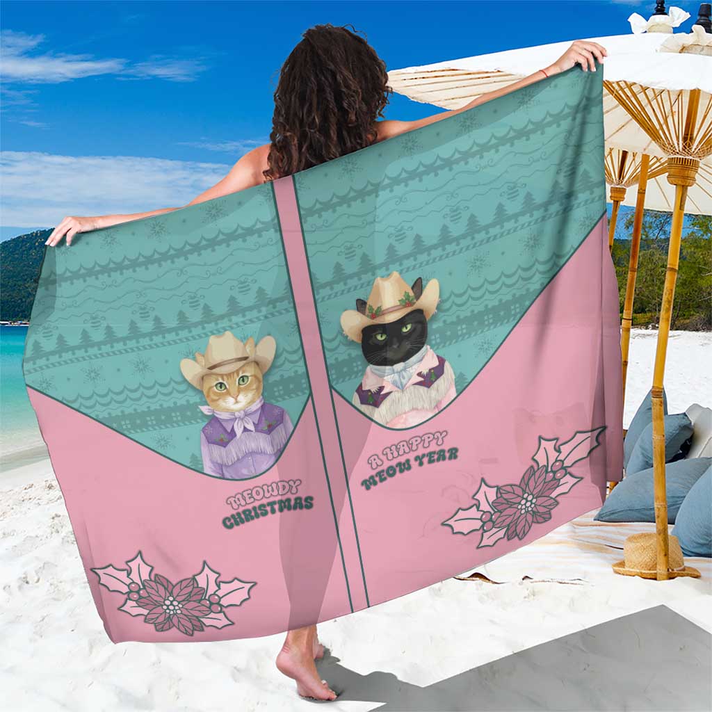 Western Yoke Sarong Meowdy Christmas And A Meow Year - Wonder Print Shop