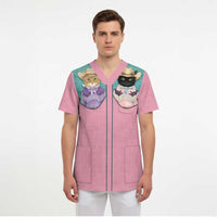 Western Yoke Scrub Top Meowdy Christmas And A Meow Year - Wonder Print Shop