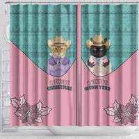 Western Yoke Shower Curtain Meowdy Christmas And A Meow Year - Wonder Print Shop