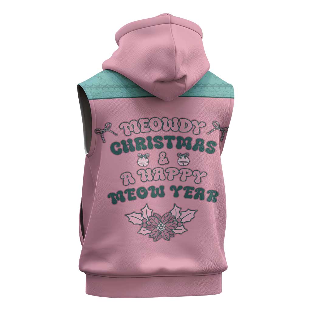 Western Yoke Sleeveless Hoodie Meowdy Christmas And A Meow Year - Wonder Print Shop