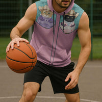 Western Yoke Sleeveless Hoodie Meowdy Christmas And A Meow Year - Wonder Print Shop