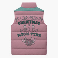 Western Yoke Sleeveless Puffer Jacket Meowdy Christmas And A Meow Year - Wonder Print Shop