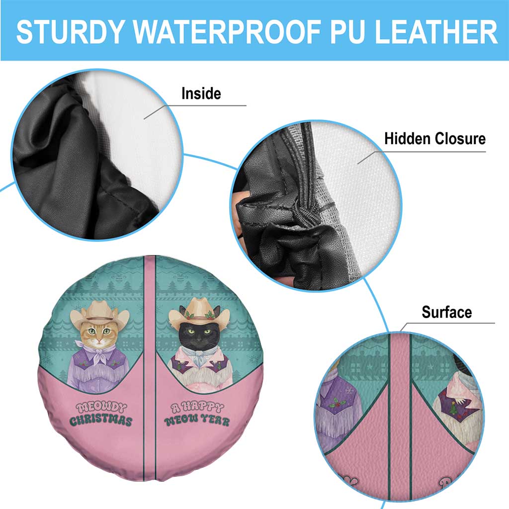 Western Yoke Spare Tire Cover Meowdy Christmas And A Meow Year - Wonder Print Shop