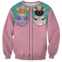 Western Yoke Sweatshirt Meowdy Christmas And A Meow Year - Wonder Print Shop