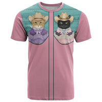 Western Yoke T Shirt Meowdy Christmas And A Meow Year - Wonder Print Shop