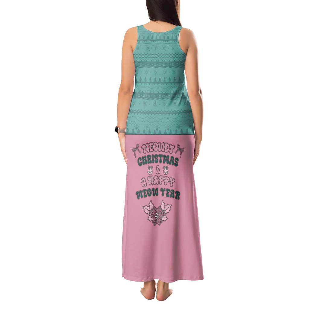Western Yoke Tank Maxi Dress Meowdy Christmas And A Meow Year - Wonder Print Shop