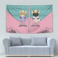 Western Yoke Tapestry Meowdy Christmas And A Meow Year - Wonder Print Shop