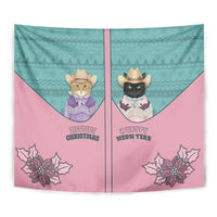 Western Yoke Tapestry Meowdy Christmas And A Meow Year - Wonder Print Shop