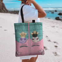 Western Yoke Tote Bag Meowdy Christmas And A Meow Year - Wonder Print Shop