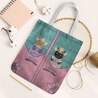 Western Yoke Tote Bag Meowdy Christmas And A Meow Year - Wonder Print Shop