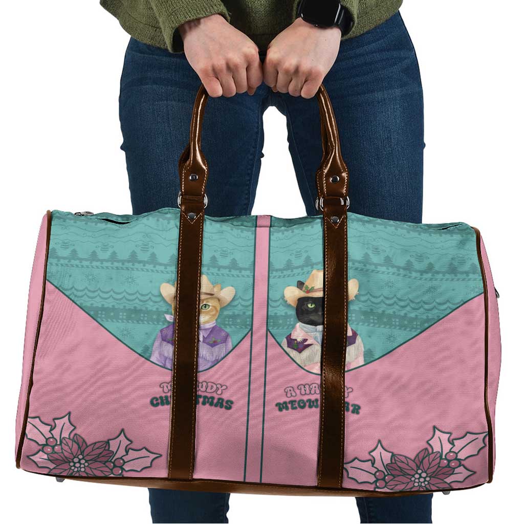 Western Yoke Travel Bag Meowdy Christmas And A Meow Year - Wonder Print Shop