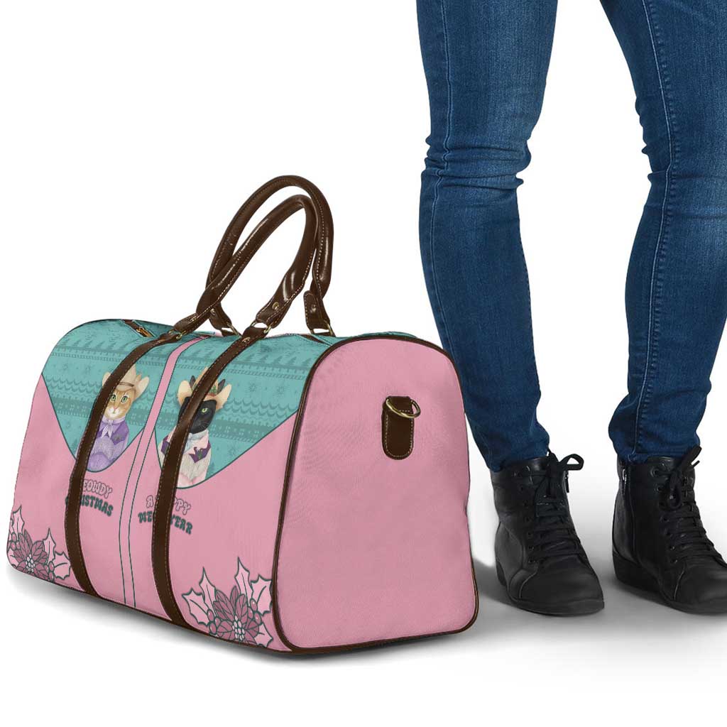 Western Yoke Travel Bag Meowdy Christmas And A Meow Year - Wonder Print Shop