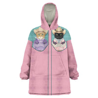 Western Yoke Wearable Blanket Hoodie Meowdy Christmas And A Meow Year - Wonder Print Shop