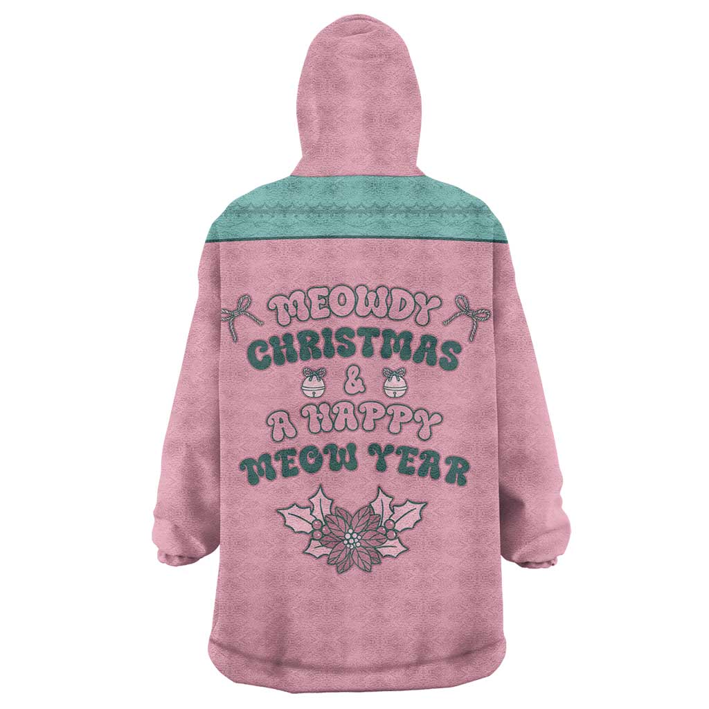 Western Yoke Wearable Blanket Hoodie Meowdy Christmas And A Meow Year - Wonder Print Shop