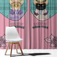 Western Yoke Window Curtain Meowdy Christmas And A Meow Year - Wonder Print Shop
