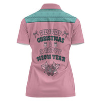 Western Yoke Women Polo Shirt Meowdy Christmas And A Meow Year - Wonder Print Shop