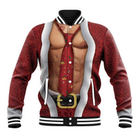 Christmas Costume Baseball Jacket Muscle Santa - Wonder Print Shop