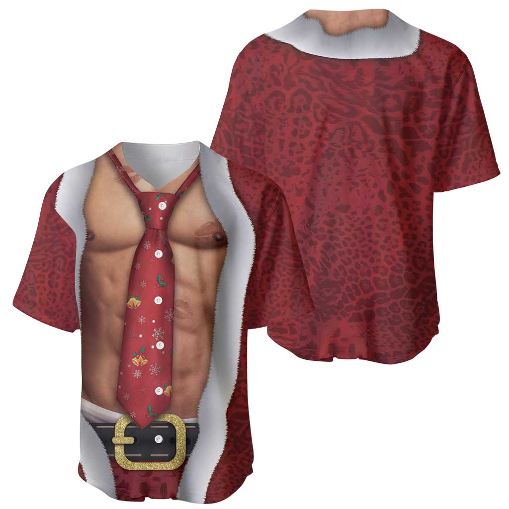 Christmas Costume Baseball Jersey Muscle Santa - Wonder Print Shop