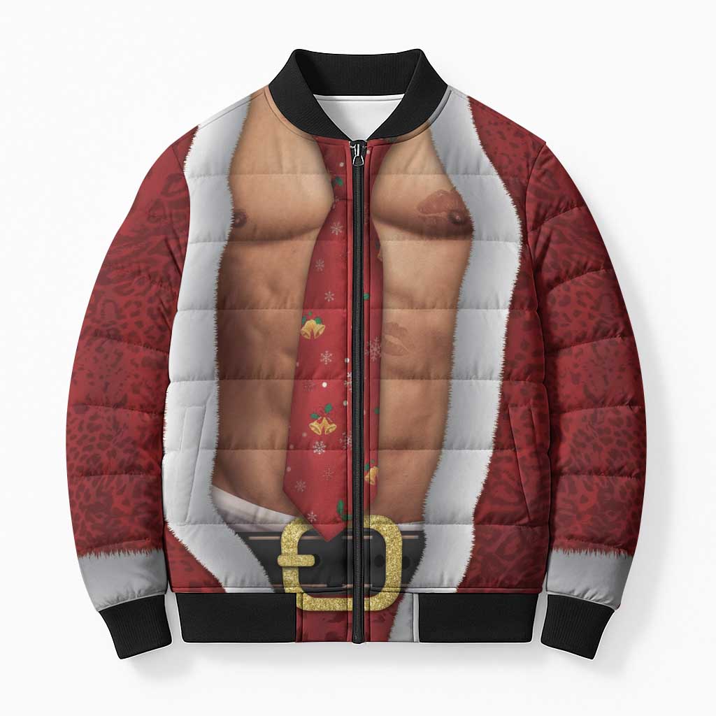 Christmas Costume Bomber Puffer Jacket Muscle Santa - Wonder Print Shop