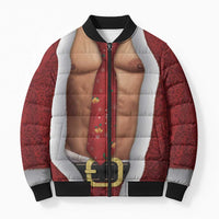 Christmas Costume Bomber Puffer Jacket Muscle Santa - Wonder Print Shop