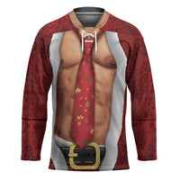 Christmas Costume Hockey Jersey Muscle Santa - Wonder Print Shop