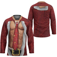 Christmas Costume Hockey Jersey Muscle Santa - Wonder Print Shop