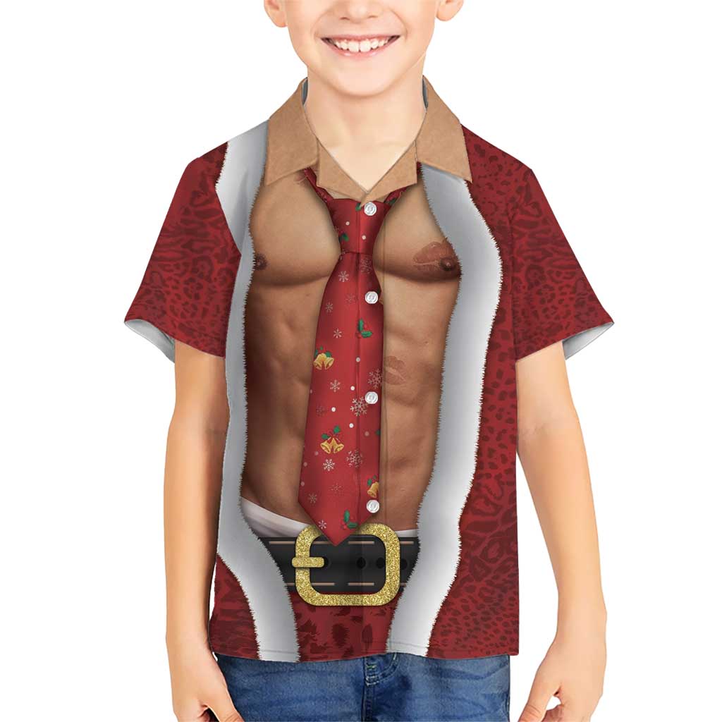 Christmas Costume Kid Hawaiian Shirt Muscle Santa - Wonder Print Shop