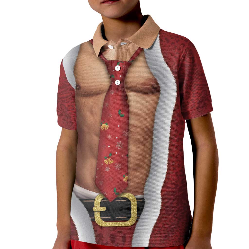 Christmas Costume Kid Polo Shirt Muscle Santa - Wonder Print Shop