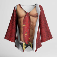 Christmas Costume Kimono Sleeve Blouse Muscle Santa - Wonder Print Shop