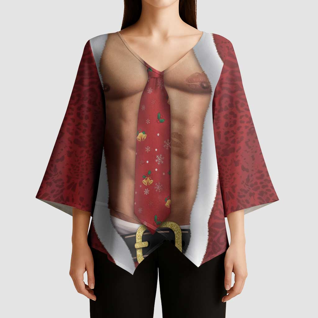 Christmas Costume Kimono Sleeve Blouse Muscle Santa - Wonder Print Shop