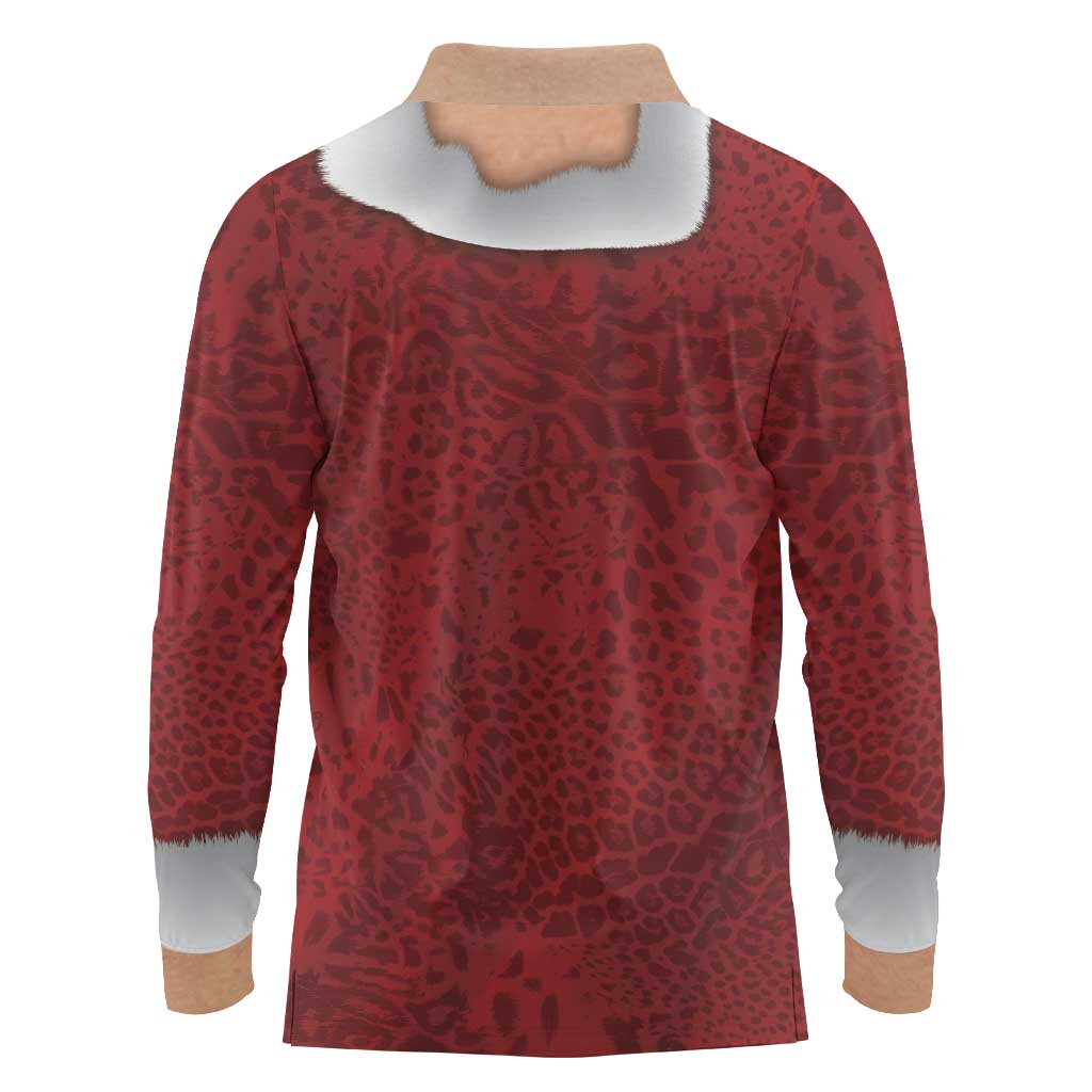 Christmas Costume Long Sleeve Polo Shirt Muscle Santa - Wonder Print Shop