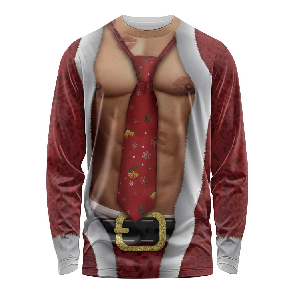 Christmas Costume Long Sleeve Shirt Muscle Santa - Wonder Print Shop