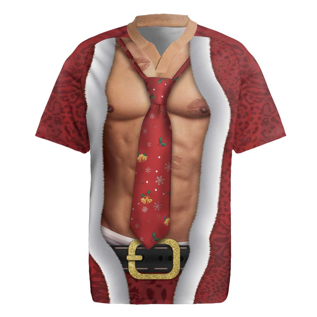 Christmas Costume Rugby Jersey Muscle Santa - Wonder Print Shop